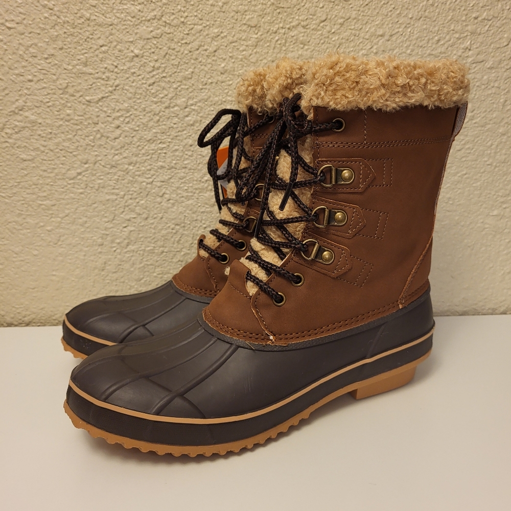 NWT Sporto Lace-up Faux Fur Trim Boots Size 8½